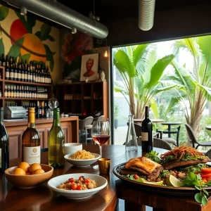 Interior of Allelo Wine Bar showcasing wine selections and dishes