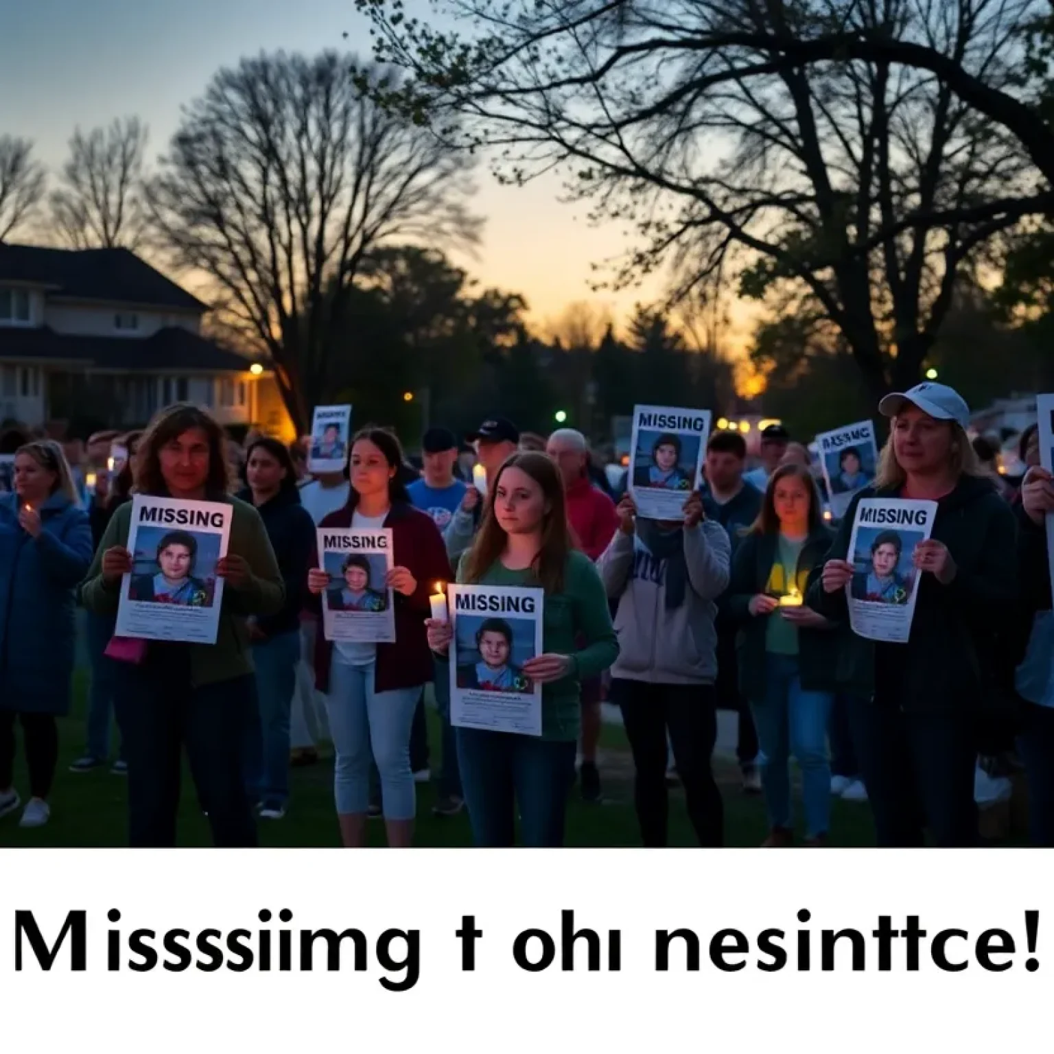 Community members gathering to search for a missing teen in St. Petersburg.