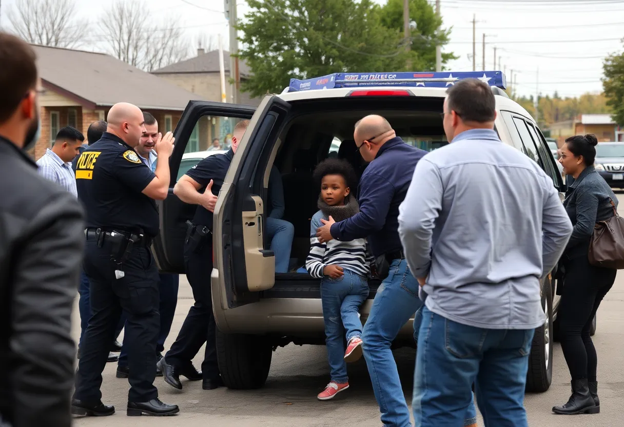 Police responding to an emergency involving a child and domestic violence