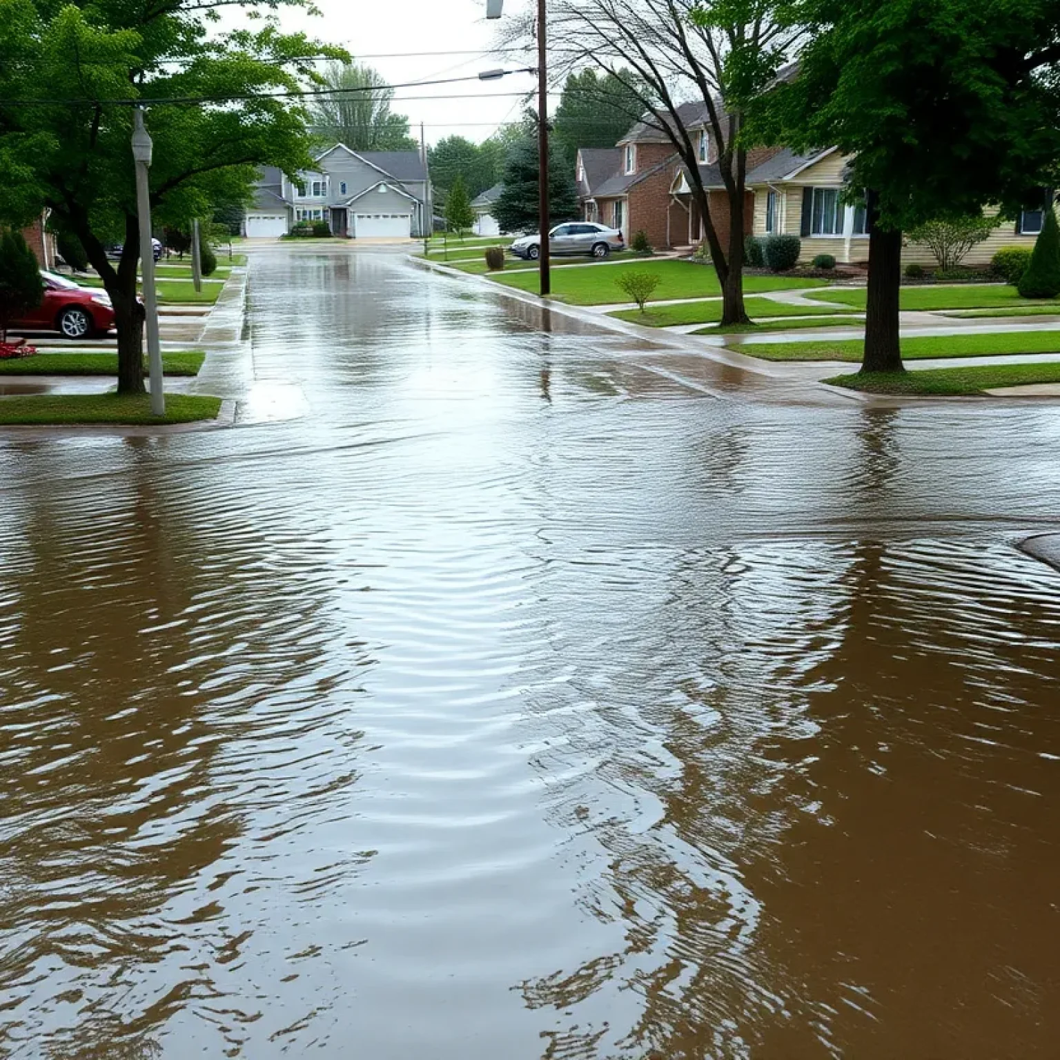Severe flooding in a St. Petersburg neighborhood