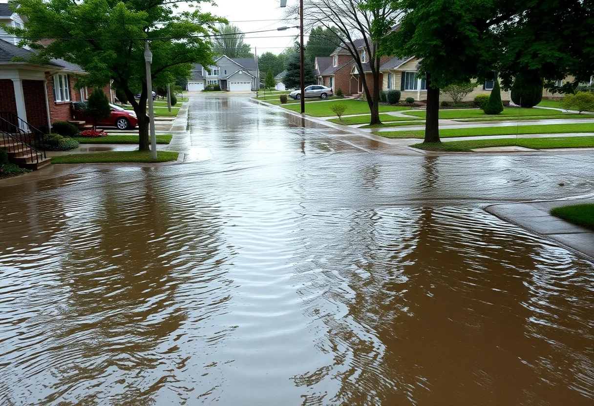Severe flooding in a St. Petersburg neighborhood