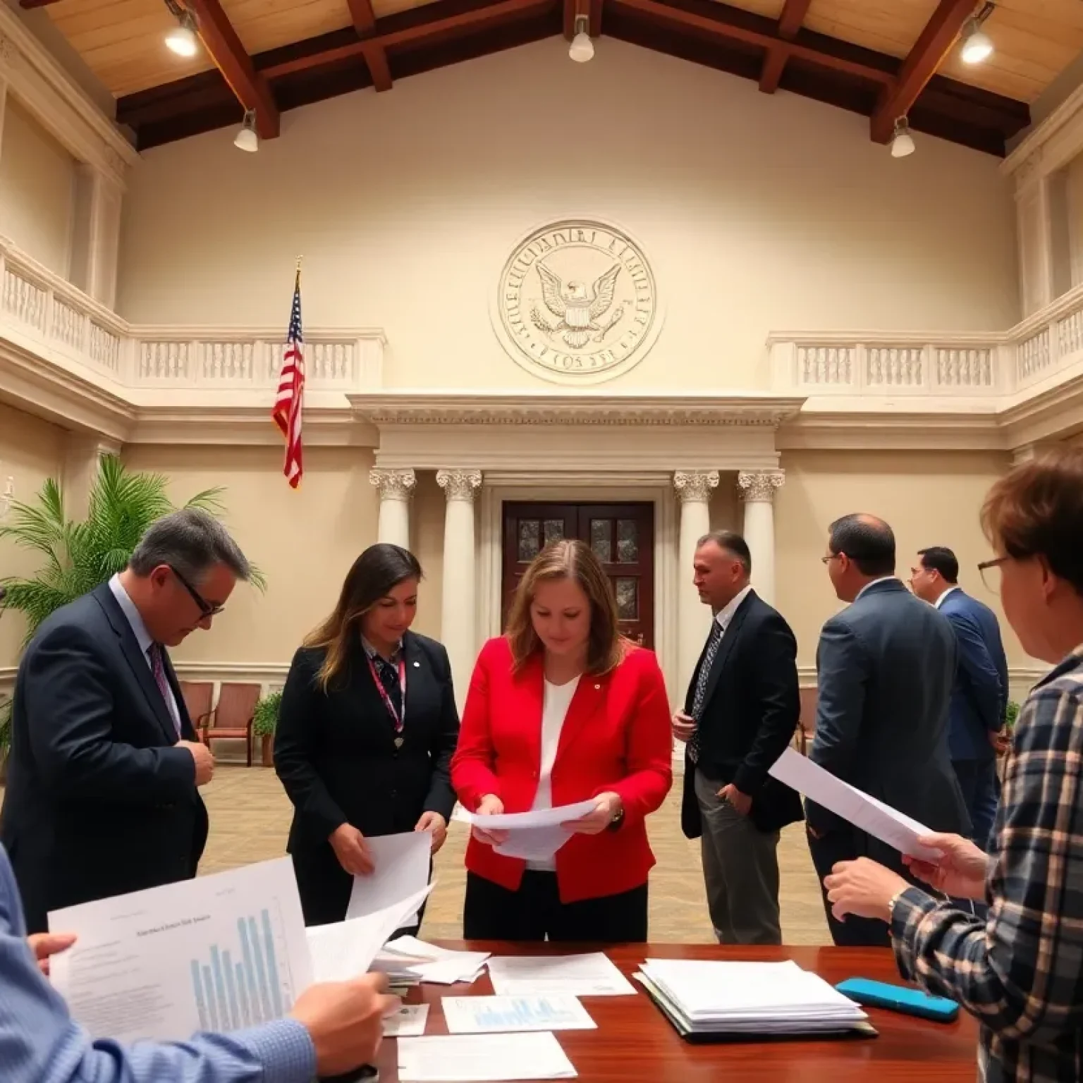 Meeting discussing Florida audit initiative with financial documents
