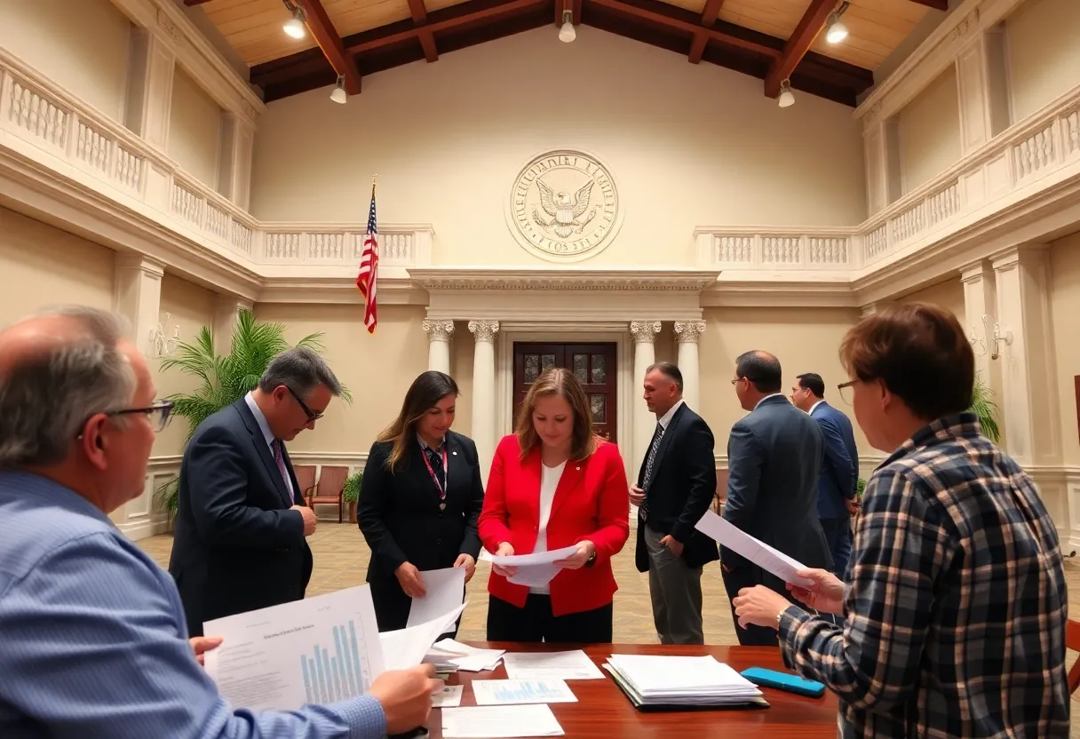 Meeting discussing Florida audit initiative with financial documents