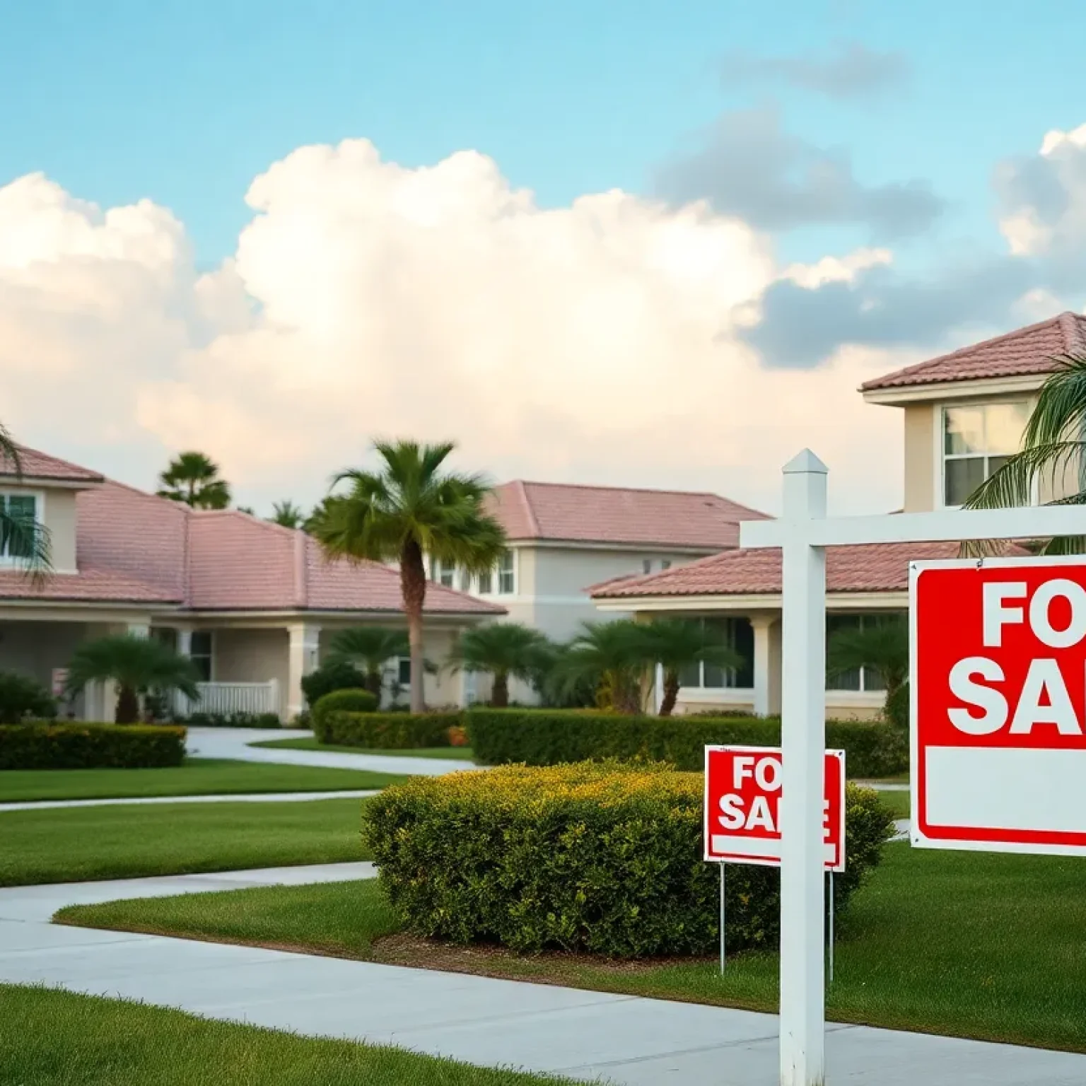 Houses in a Florida neighborhood for sale