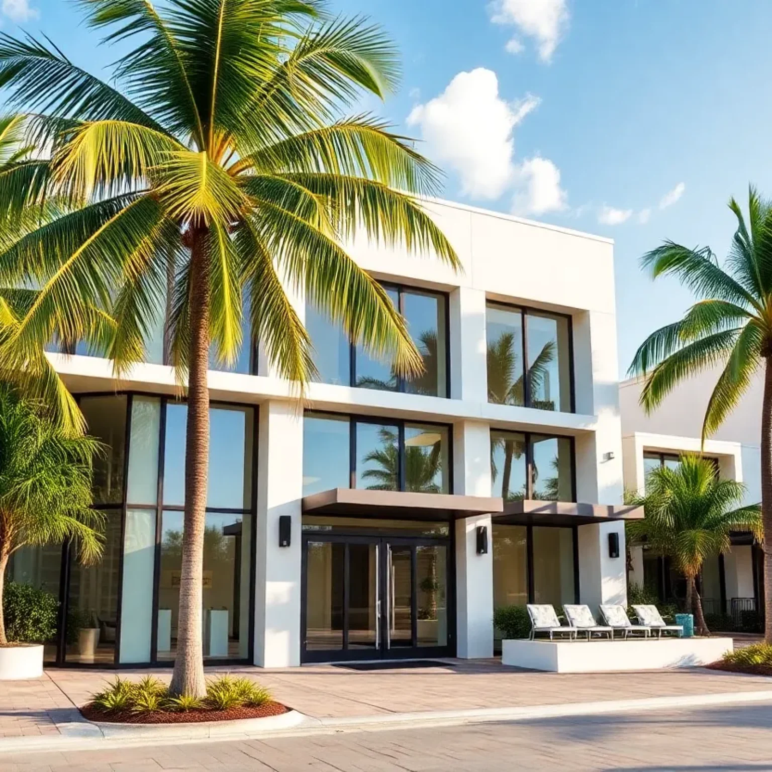 Exterior view of a luxury real estate office in St. Petersburg, Florida