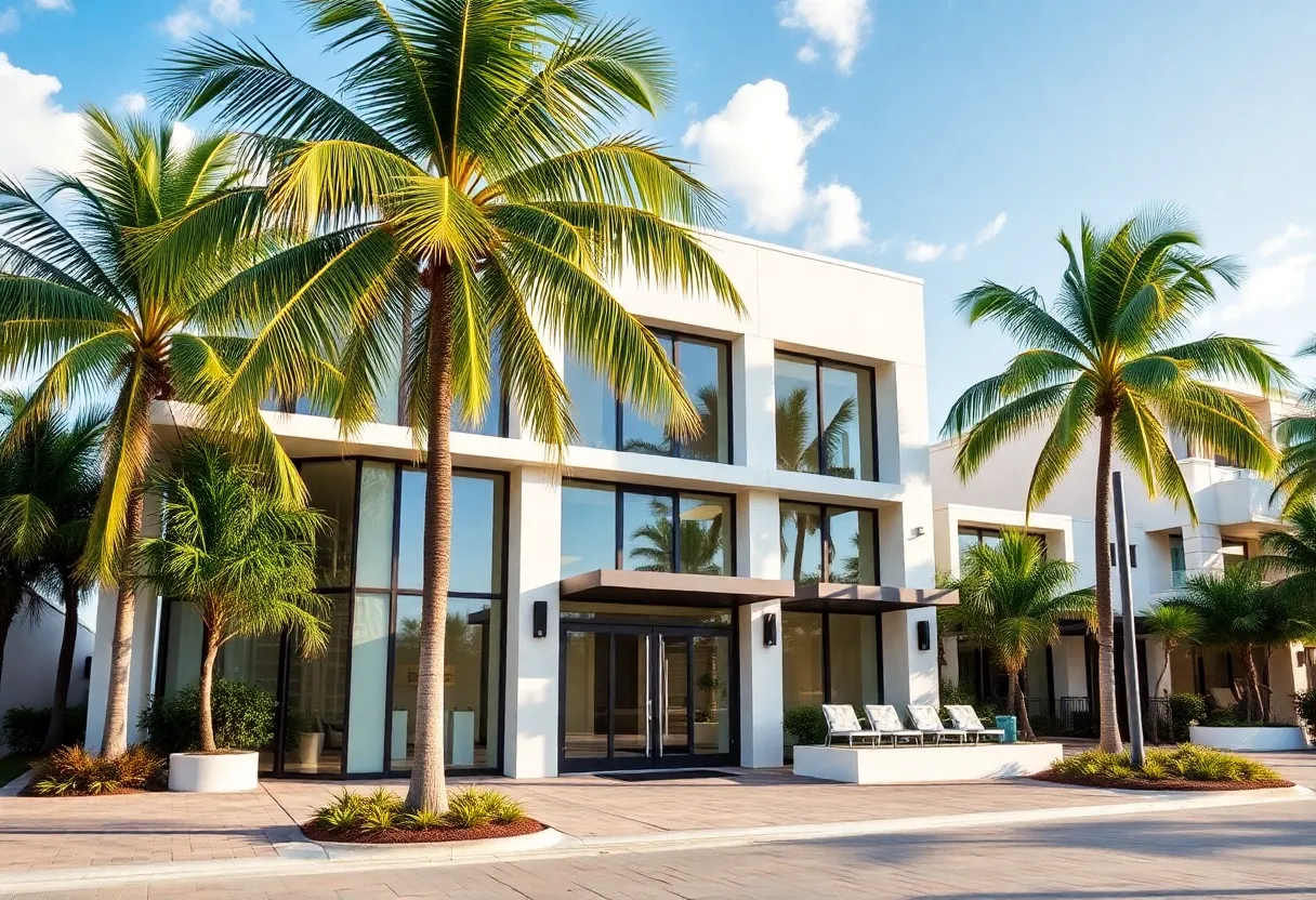 Exterior view of a luxury real estate office in St. Petersburg, Florida