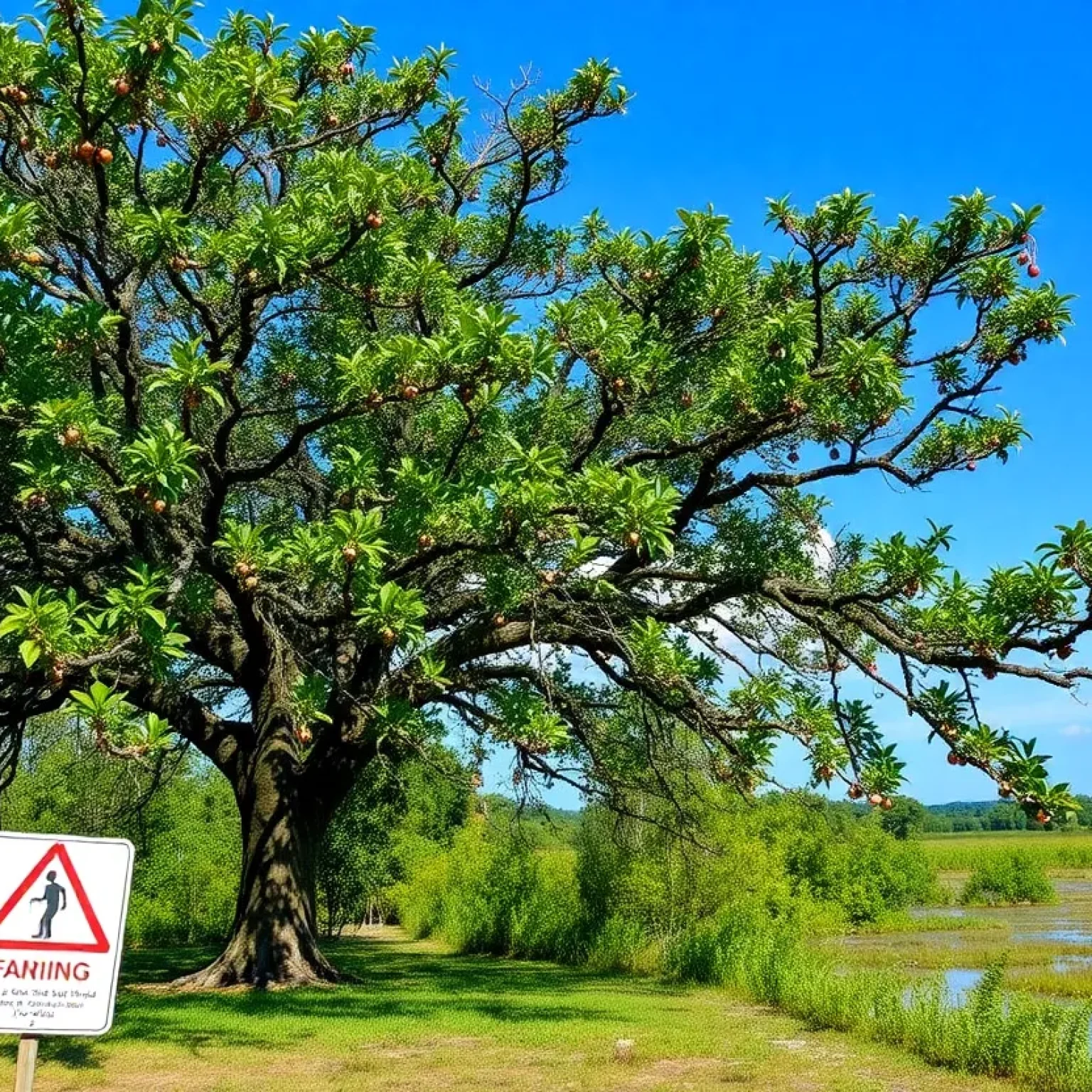 Manchineel Tree in Florida Wetlands