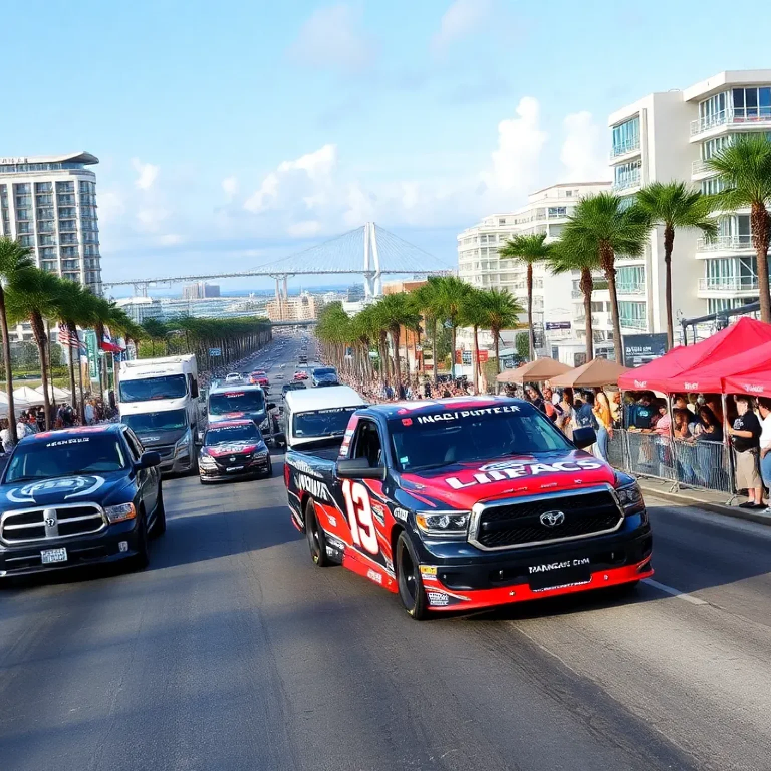NASCAR trucks racing on the streets of St. Petersburg