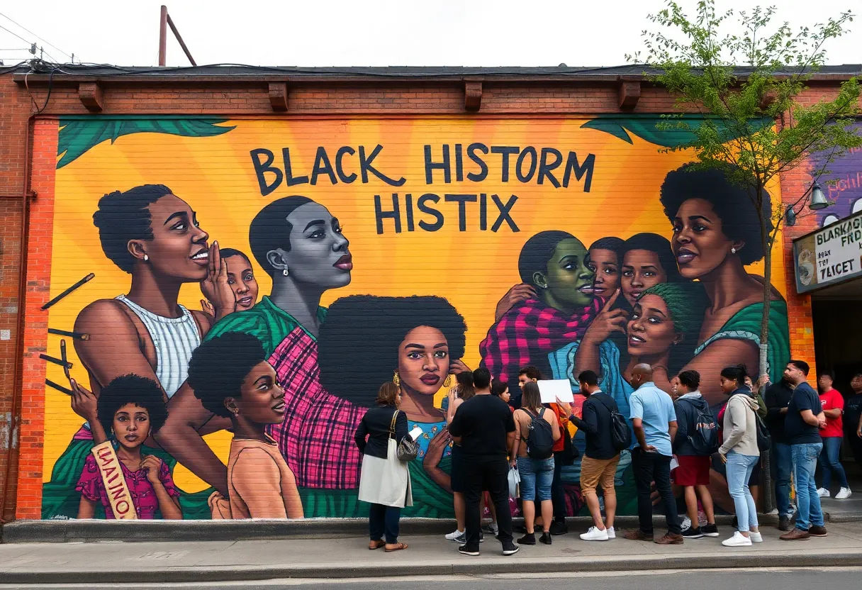 Community members protesting the removal of a Black history mural in St. Petersburg.