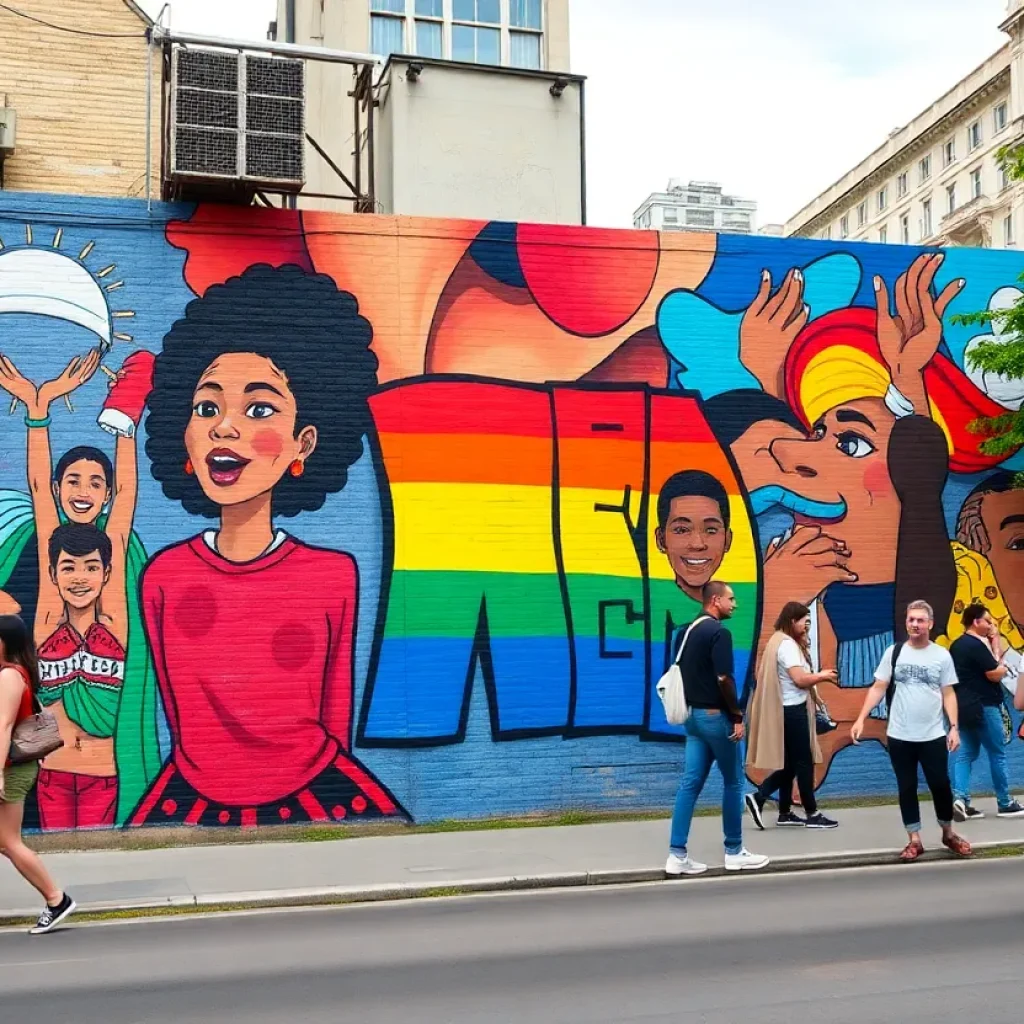 Colorful street murals in St. Petersburg reflecting community pride