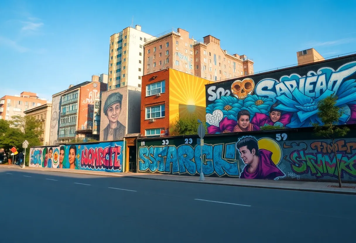 Colorful street art murals in St. Petersburg