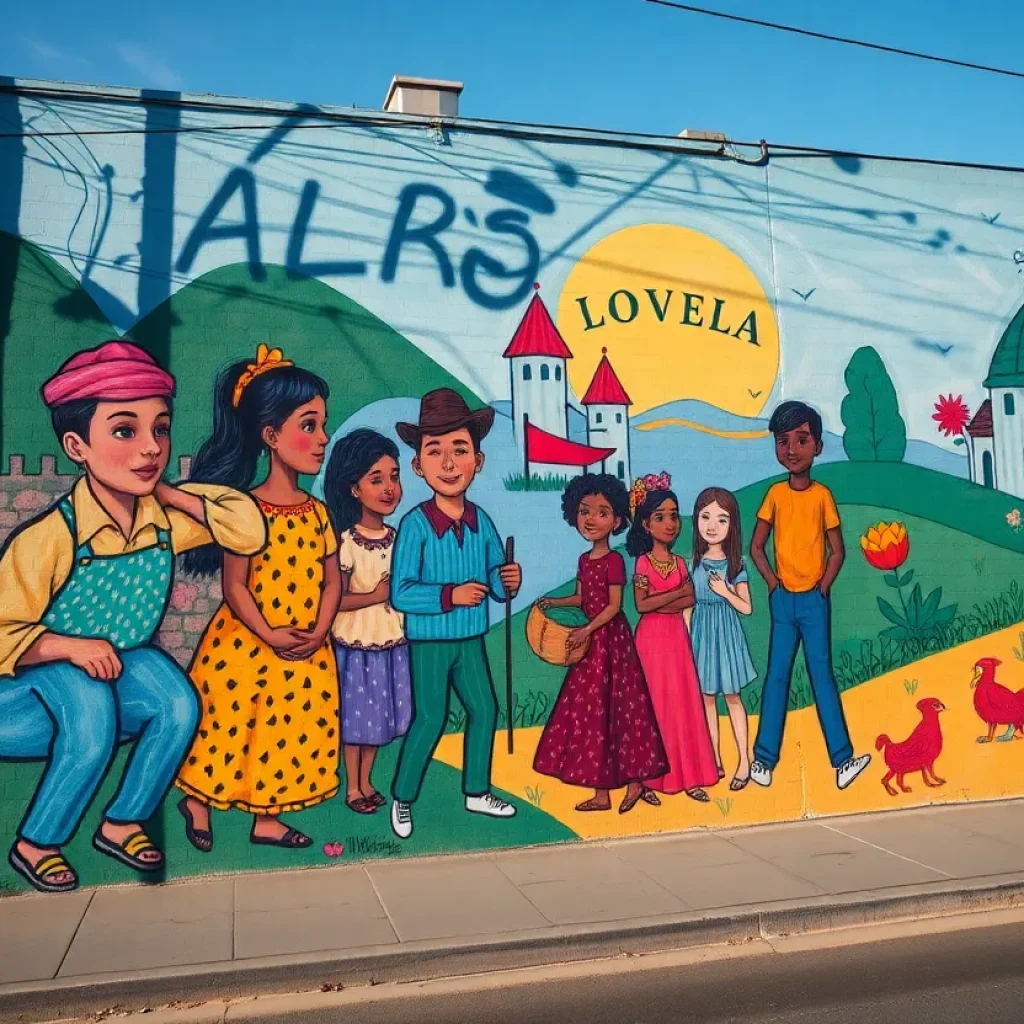 A colorful street mural in St. Petersburg, Florida, highlighting local culture and artistic expression.