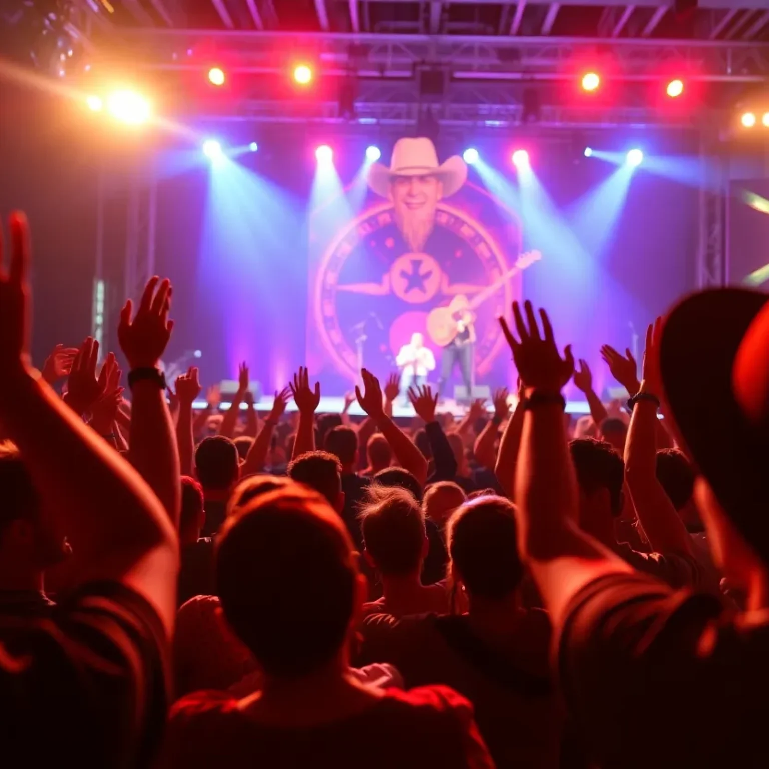 Concert scene depicting excitement for the Texas Forever tour.