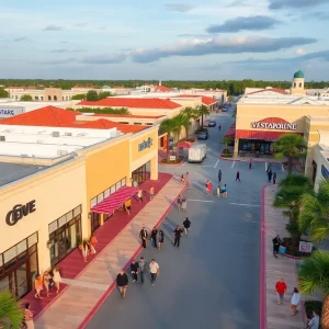 Aerial view of Belleair Bazaar, a retail strip center in Belleair Bluffs, Florida.