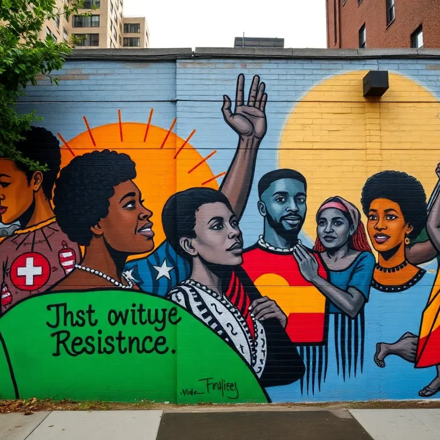 Mural representing Black history and culture in St. Petersburg.