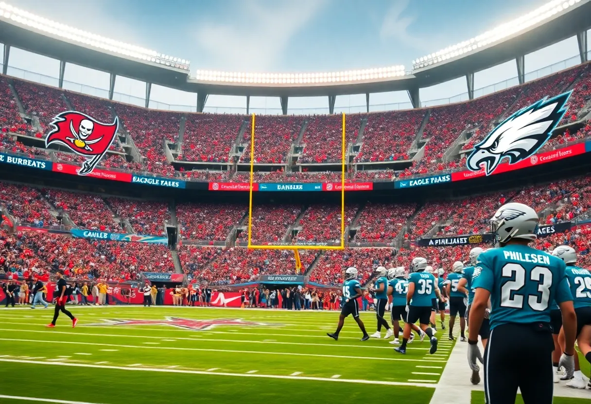 Football game between Tampa Bay Buccaneers and Philadelphia Eagles