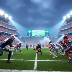 Football game at Mercedes-Benz Stadium featuring the Tampa Bay Buccaneers and Atlanta Falcons.