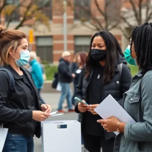 Volunteers at a Narcan distribution outreach event in Florida.