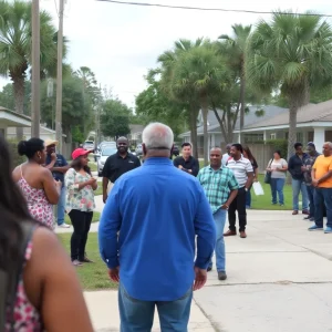 A community gathering in St. Petersburg, expressing solidarity and concern over recent gun violence.