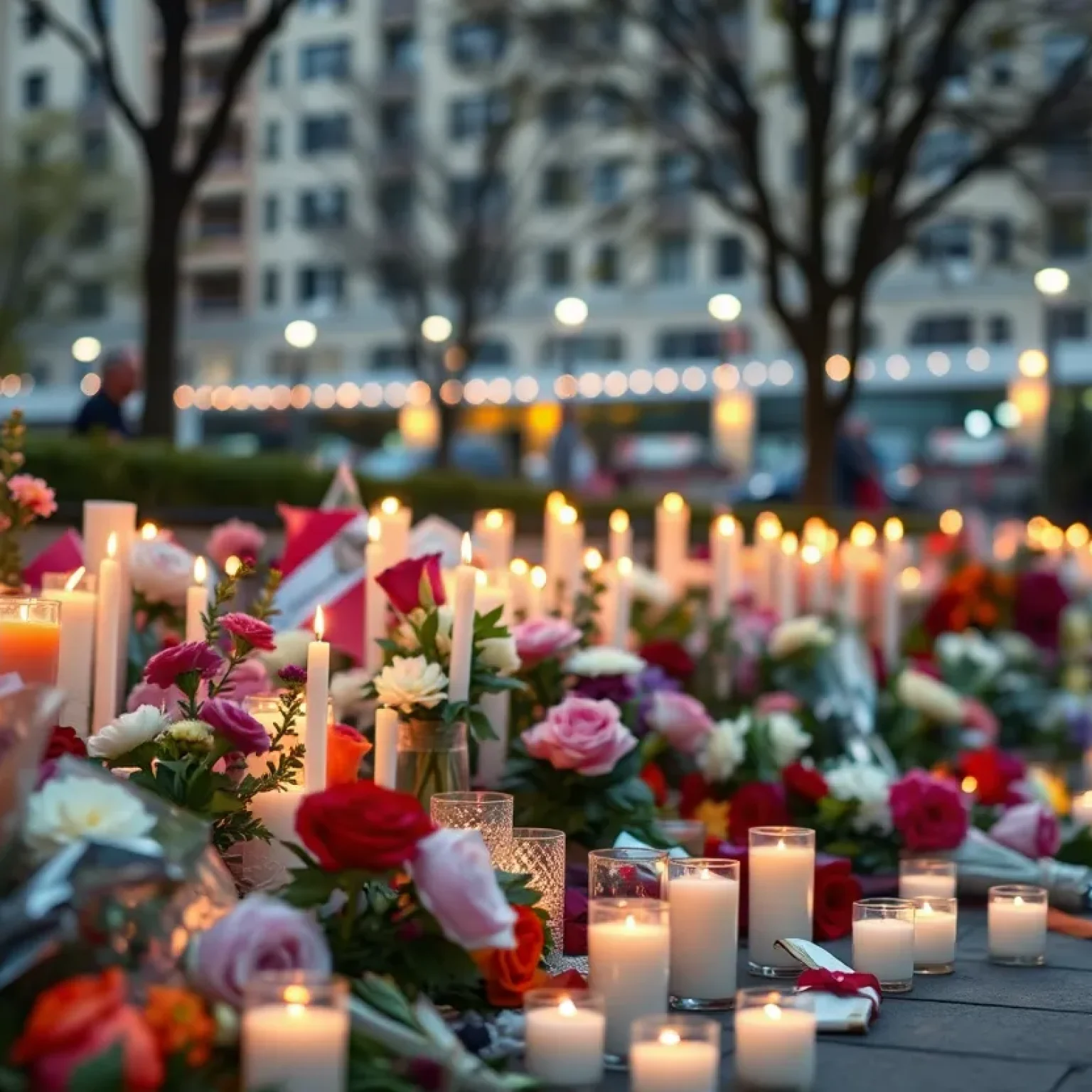 Community vigil with candles in St. Petersburg