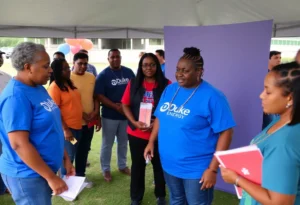 Community members at Duke Energy Florida's hurricane recovery event.
