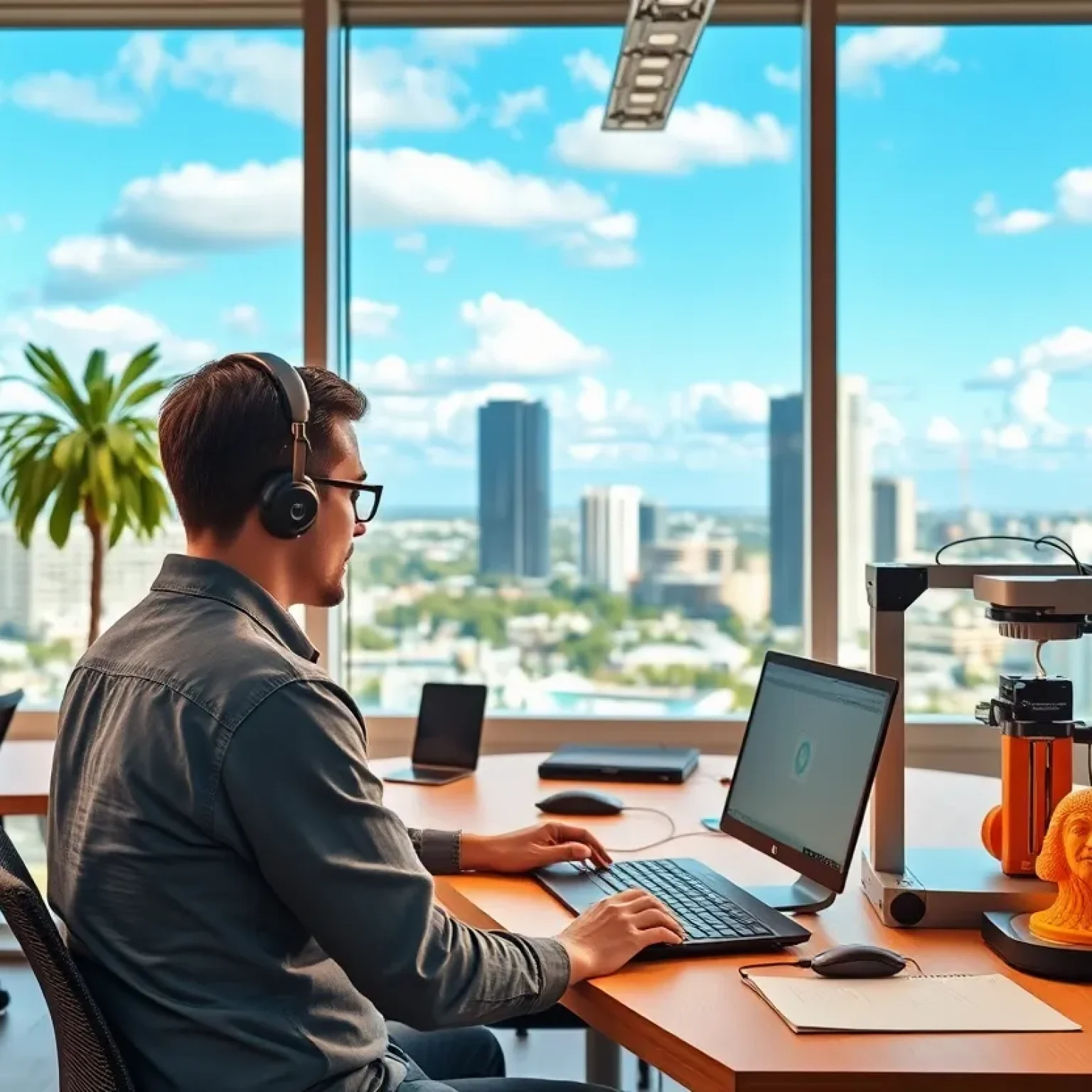 An office environment filled with tech innovation and creativity in Florida.