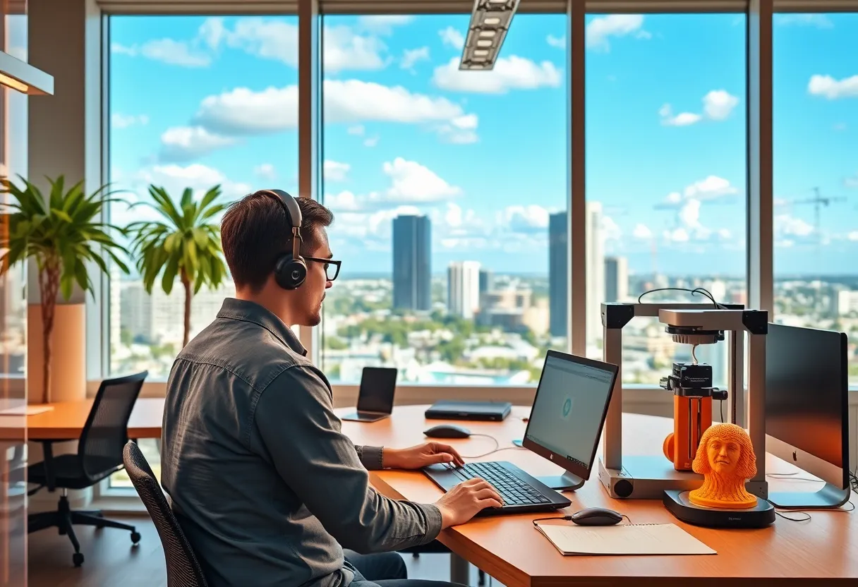 An office environment filled with tech innovation and creativity in Florida.