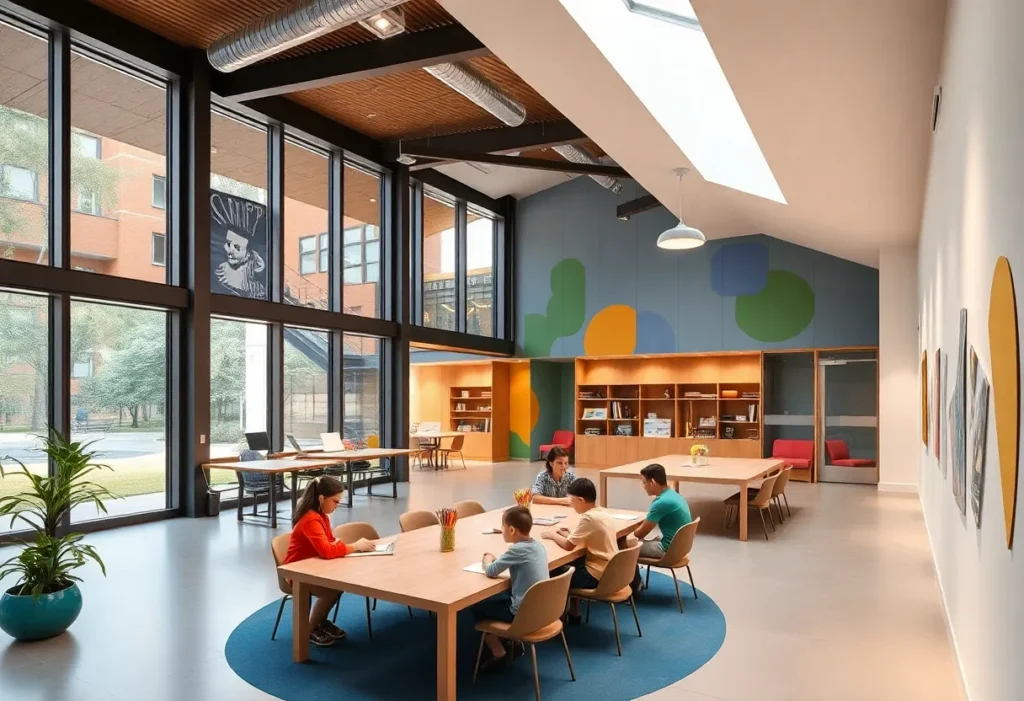 Interior view of the Neurodivergent Empowerment Institute focusing on therapy rooms and welcoming spaces.