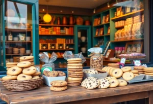 A display of various cookies from new cookie shops in St. Petersburg