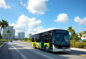 Public transportation bus in Clearwater, Florida