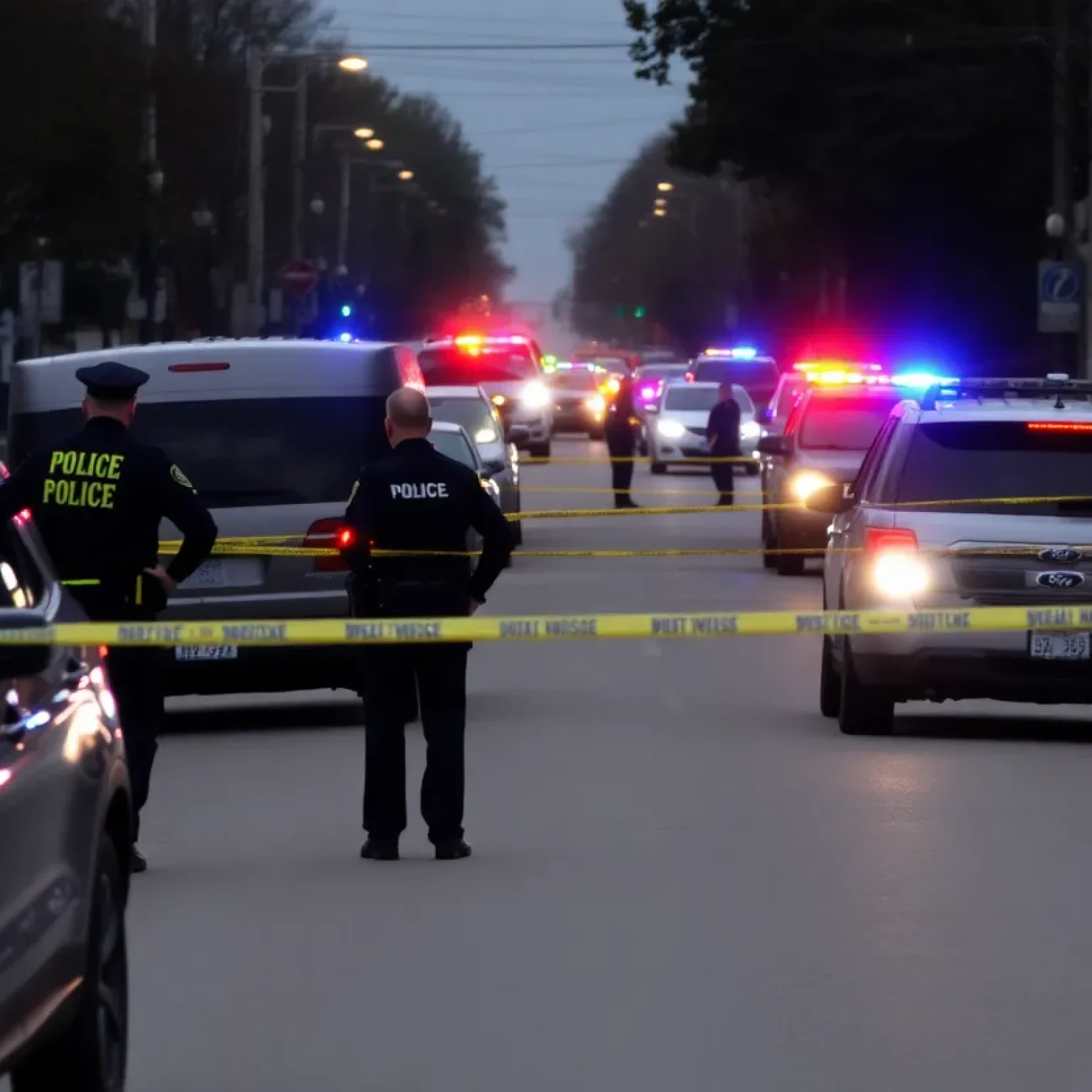 Emergency responders at a shooting scene in St. Petersburg