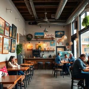 Interior of Southern Grounds coffee shop in St. Petersburg