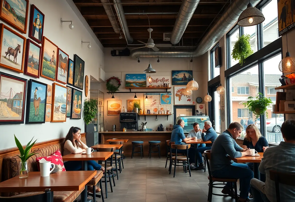 Interior of Southern Grounds coffee shop in St. Petersburg