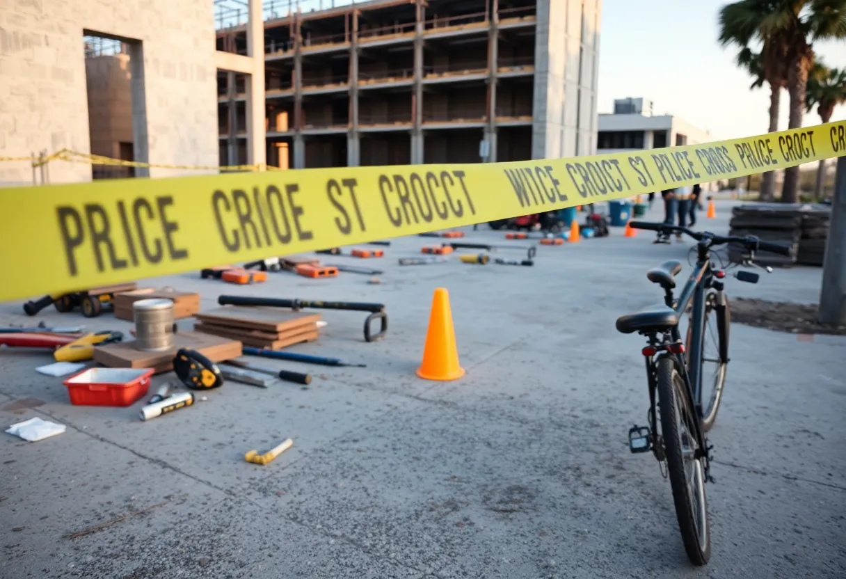 Burglary scene at a Habitat for Humanity construction site in St. Petersburg.