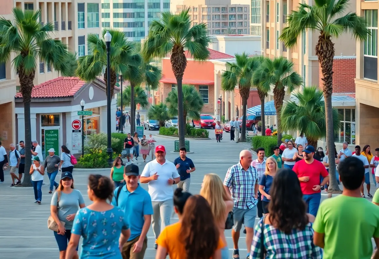 St. Petersburg cityscape with community events