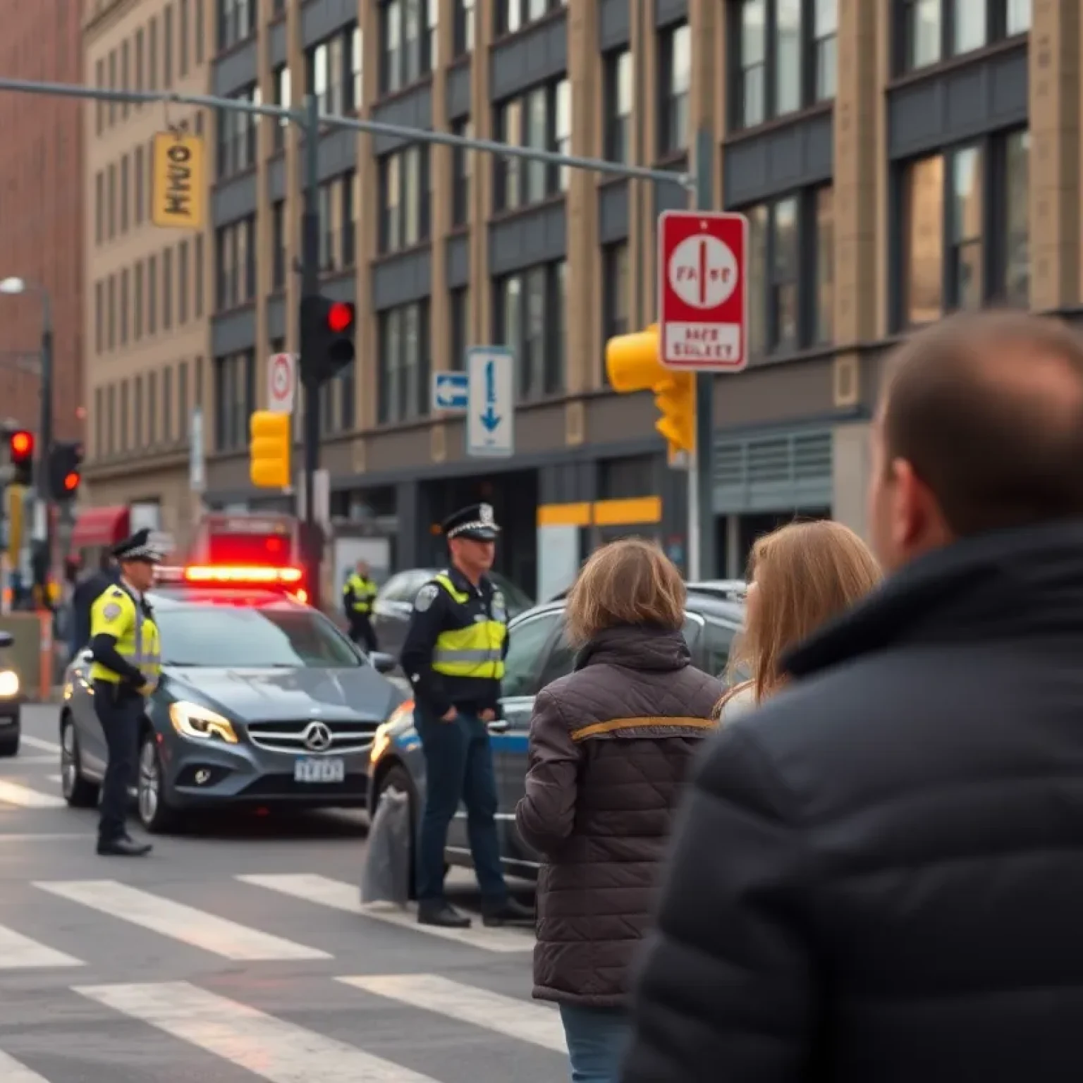 Police responding to a domestic violence incident in a busy St. Petersburg intersection