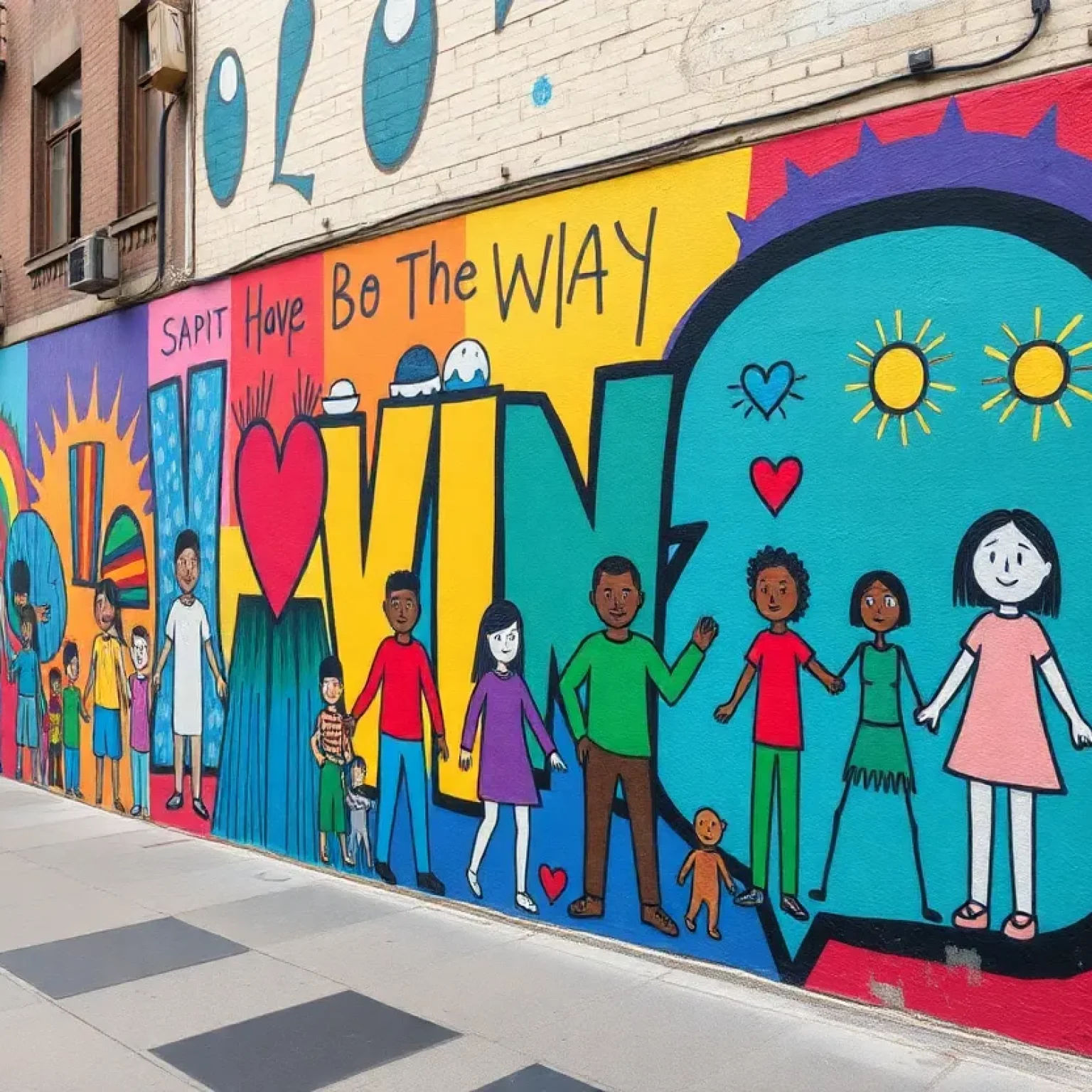 Colorful mural symbolizing diversity and community in St. Petersburg.