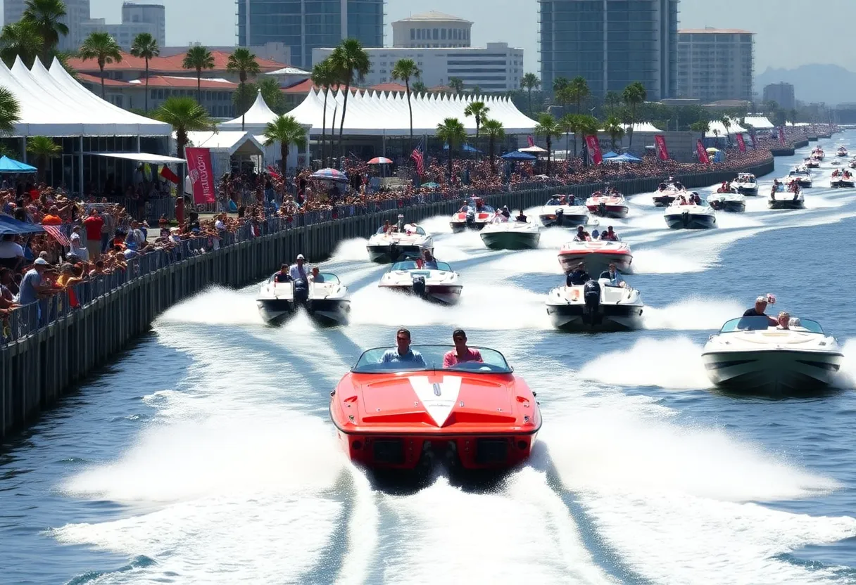 Powerboats racing at the St. Petersburg Grand Prix event