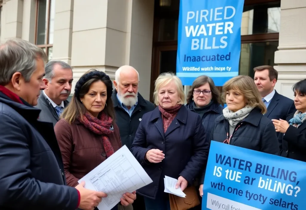 Residents of St. Petersburg discussing unfair water bills
