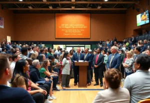 Audience at the USF Athletics announcement event