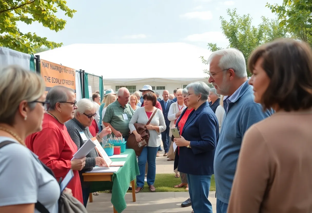 Community event promoting awareness against elderly financial exploitation