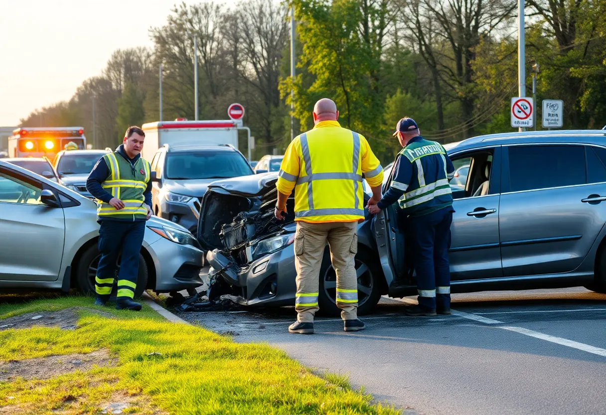 Emergency responders at a DUI crash scene in St. Petersburg