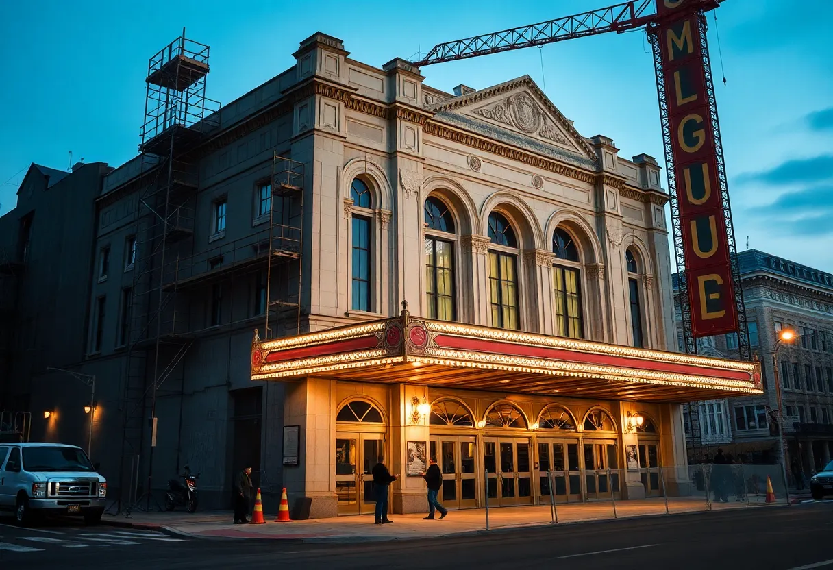 Renovation work being carried out at the historic Palladium Theater