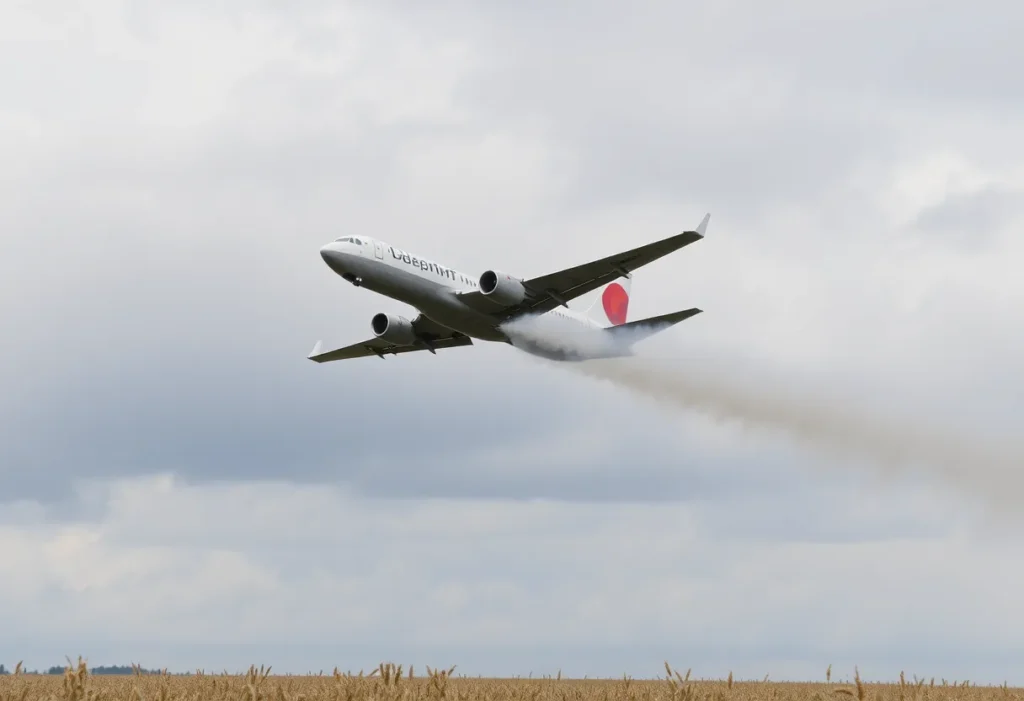 Smoke rising from a plane crash site in Levy County, Florida