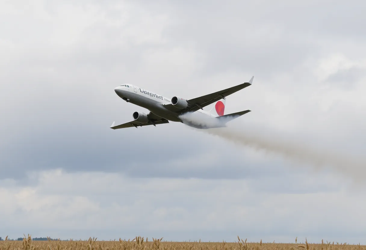 Smoke rising from a plane crash site in Levy County, Florida