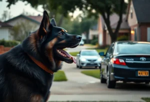 A dog intervening in a domestic dispute