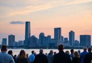City skyline of St. Petersburg, Florida at sunset