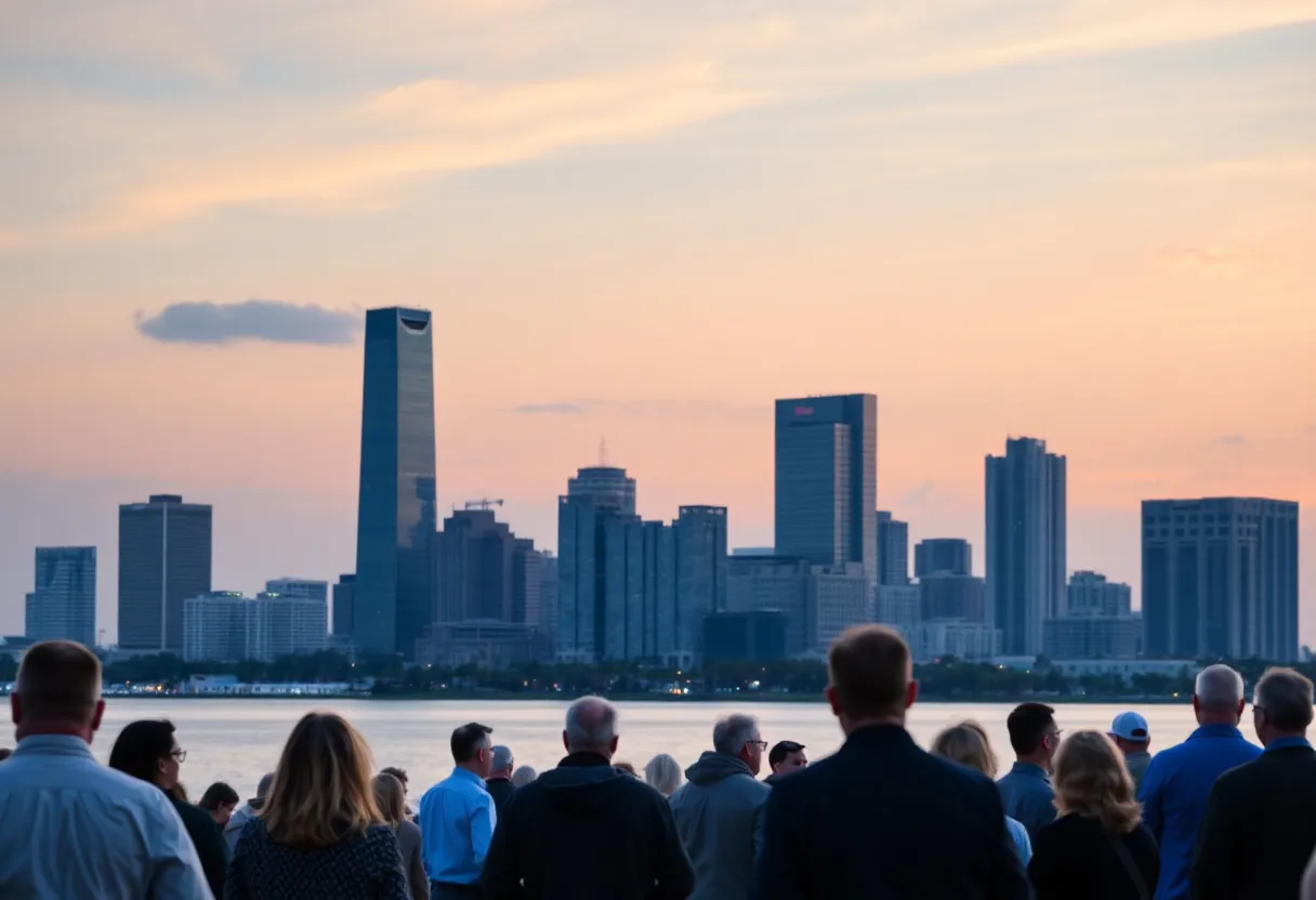 City skyline of St. Petersburg, Florida at sunset
