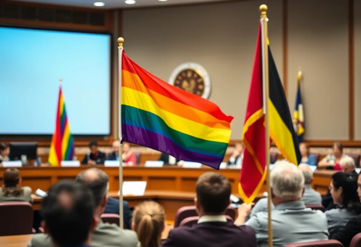 Proposed flags for LGBTQ+ and Black communities at St. Petersburg City Council.