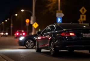 Dark sedan involved in a hit-and-run incident